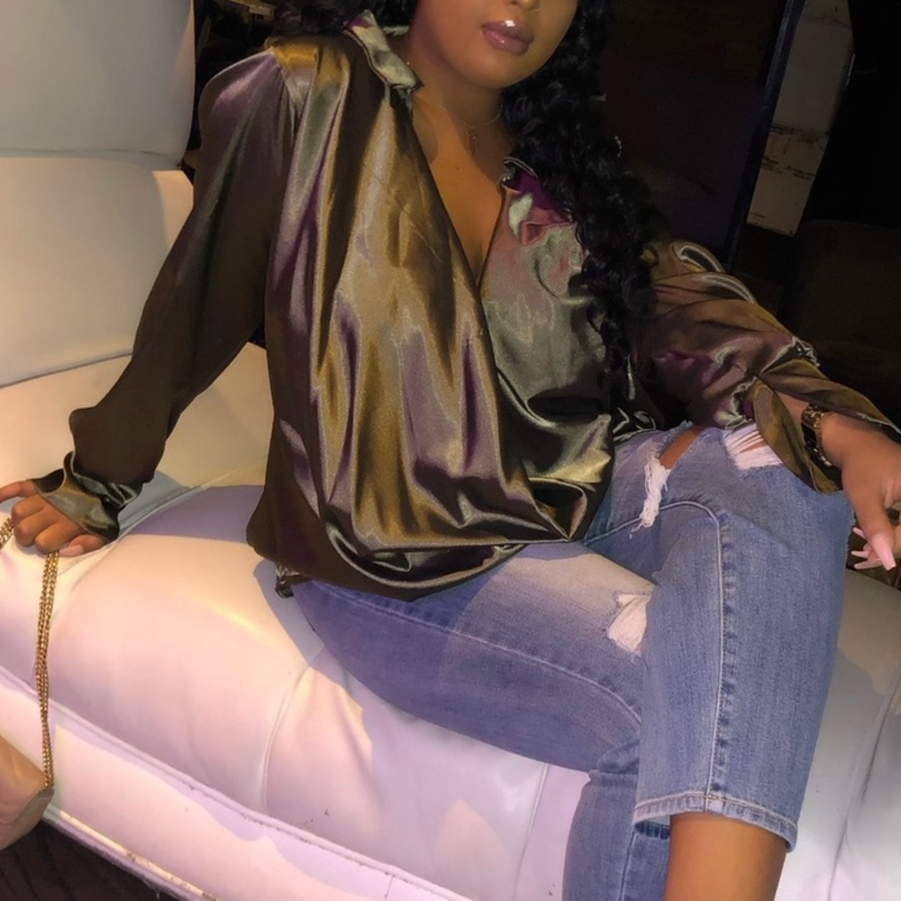 Pretty little thing satin shirt